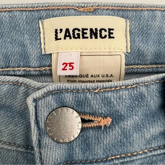 L'AGENCE Sera High Rise Jean Flared Bell Bottom Jeans Blue Cloud Chic Size 25 - Picture 7 of 11
